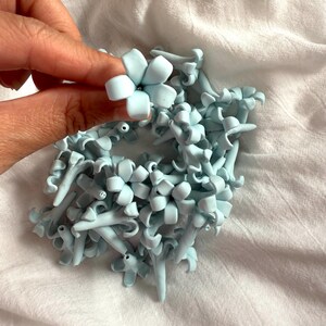 Blue Puakenikeni Clay Flowers, Light Blue Flowers, Flowers Jewelry Making, DIY Flowers,Handmade Drop Resistant, Waterproof, Car Lei image 6