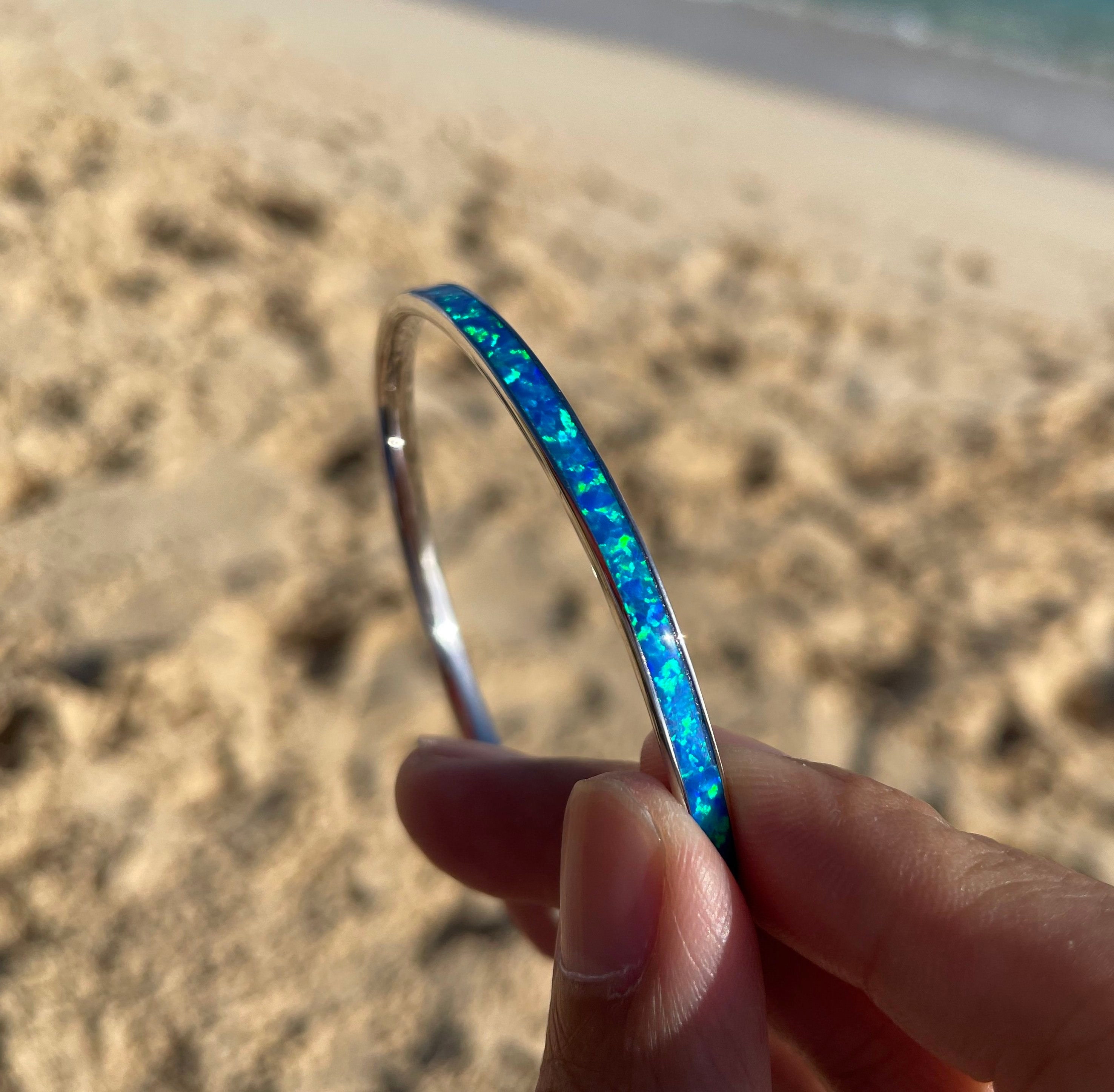 Blue opal bangle deals