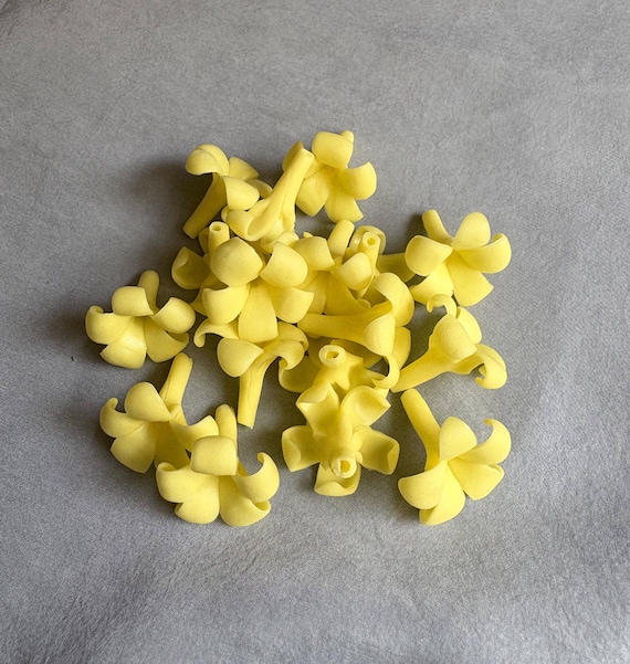 Yellow Puakenikeni Clay Flowers, Yellow Flowers, Handcrafted