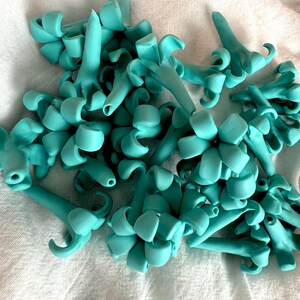 Teal Blue Puakenikeni Clay Flowers, Teal Blue Flowers, Flowers Jewelry Making, DIY Flowers, Handmade Drop Resistant, Waterproof, Car Lei image 4
