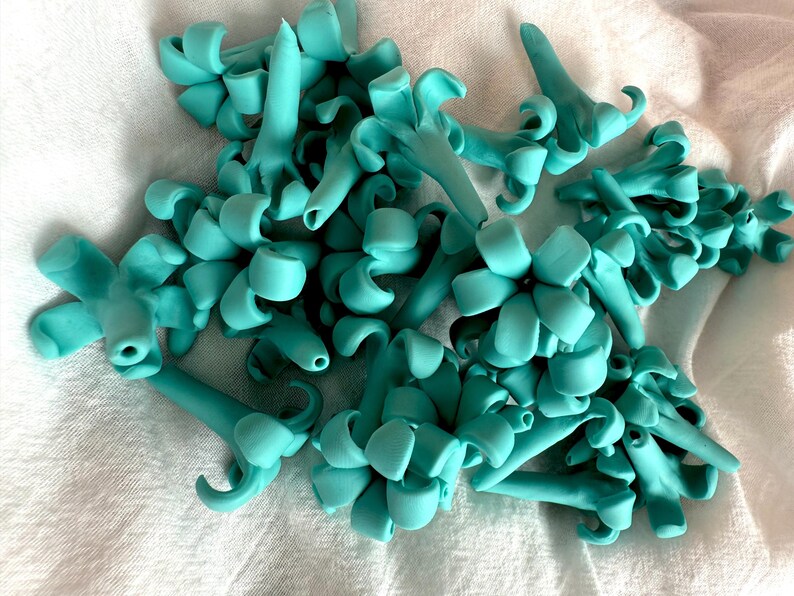 Teal Blue Puakenikeni Clay Flowers, Teal Blue Flowers, Flowers Jewelry Making, DIY Flowers, Handmade Drop Resistant, Waterproof, Car Lei image 4