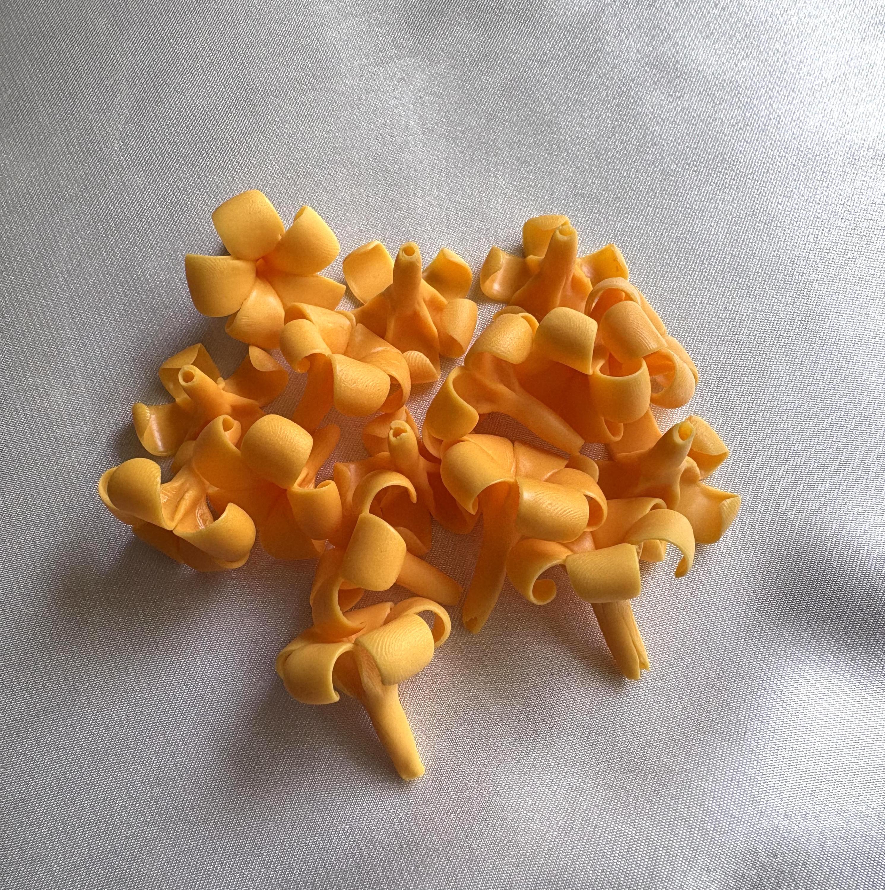 Orange-yellow Puakenikeni Clay Flowers, Orange-yellow