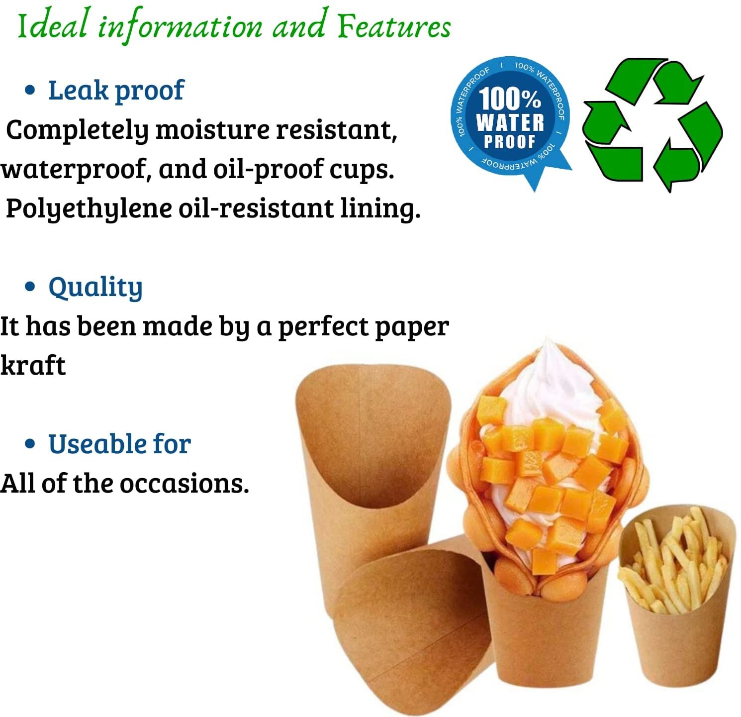 Charcuterie Cups 75 Pcs 16oz Fries Holder Cardboard Snack Cups