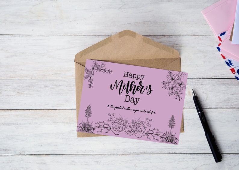 Mothers Day Card PDF Printable File - Etsy