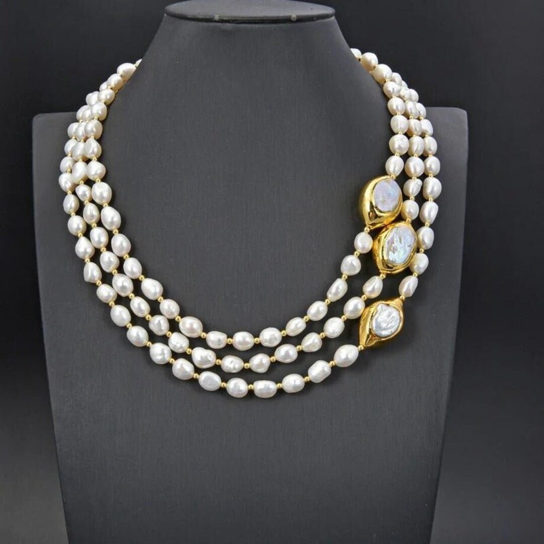 Baroque Pearl Necklace Irregular Baroque Pearl Necklace Baroque Pearls ...