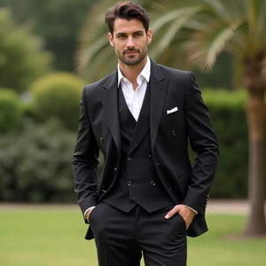 Premium Men 3 Piece Suits , Custom Tuxedo Wedding Plus Size Suits , Event Groomsmen Suits , Formal Suits