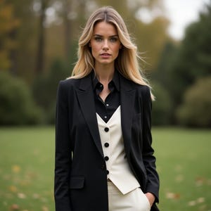 Elegant Black Color 3 Piece Suit - Custom Tailored Suit For Woman  - Women Wedding Tuxedo Suit - Prom Suit For Women