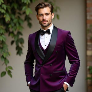 Men Double Breasted 2 Piece Suits , Wedding Plus Size Suits , Groom Suit Men , Formal Mens Clothing