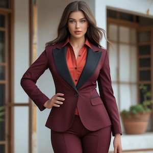 Womens Suit , Plus Size Tuxedo Prom Women 1920s Wedding Dress , Bridal Ladies Trouser Suit ,Women&#39;s Formal Clothing, designer tuxedo suits