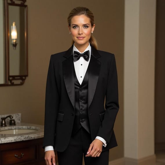 Women Black Color 3 Piece Suit - Suit For Woman - Women Tuxedo Suit - Prom Suit - Plus Size Tuxedo - Bridesmaid Dress Women Black Color 3 Piece Suit - Suit For Woman - Women Tuxedo Suit - Prom Suit - Plus Size Tuxedo - Bridesmaid Dress
