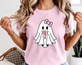 Ghost Diet Coke PNG, Coquette Halloween Design, Iridescent Ghost Design, Halloween PNG, Girly Halloween Png, Cute Ghost Png