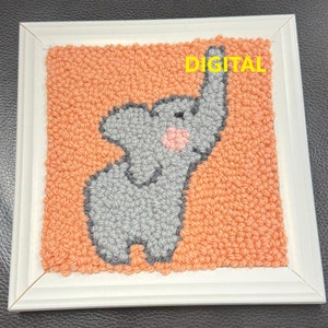 DIGITAL! BABY Elephant Punch Needle/Teppich Hooking Pattern Design PDF