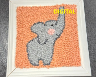 DIGITAAL! Ontwerp met haken voor babyolifant ponsnaald/tapijt pdf