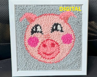 ¡DIGITAL! Patrón de bordado con aguja de punzón PINKY/Diseño de alfombra en PDF