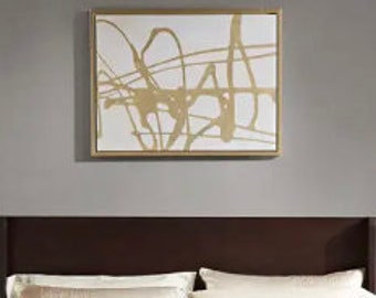 Gilded Abstraction: Dynamic Gold Frame Wall Art