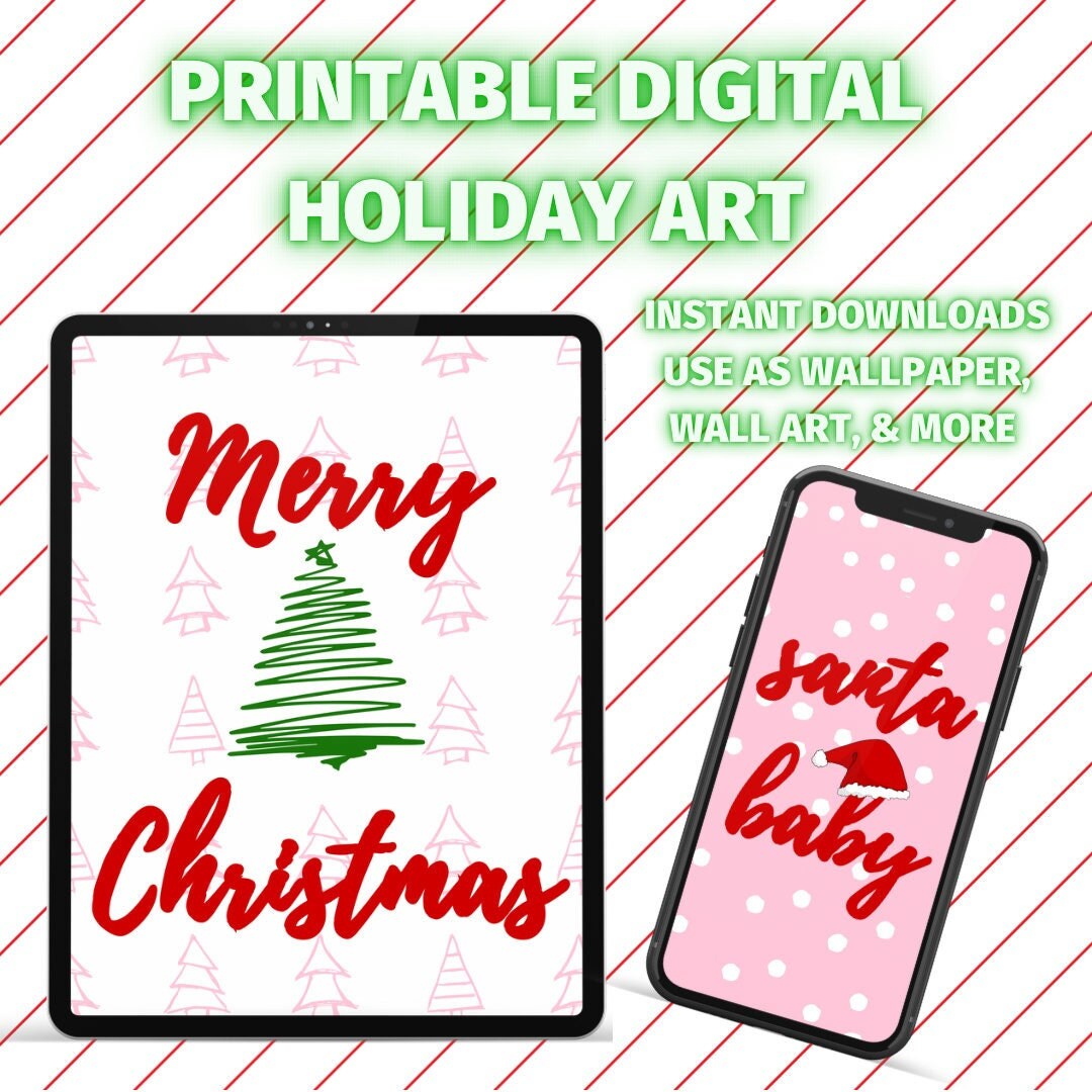 Pink Christmas Printables - Etsy