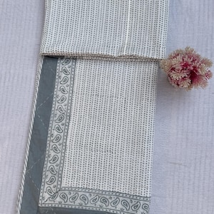 New Indian Hand block Print Quilt Throw Sofa Coverlet Bedspread Quilt Blanket Jaipuri Rajai Soft Quilt Handmade Floral Cotton Quilt Ac Dohar