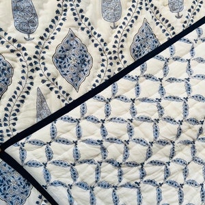 Anokhi Indian Jaipuri Block Print Quilt Printed Reversible Razai Cotton Handmade Floral Quilt, Jaipuri razai, Cotton Bedspread Comforter,