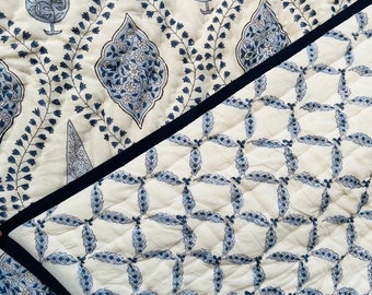 Anokhi Indian Jaipuri Block Print Quilt Printed Reversible Razai Cotton Handmade Floral Quilt, Jaipuri razai, Bedspread Comforter