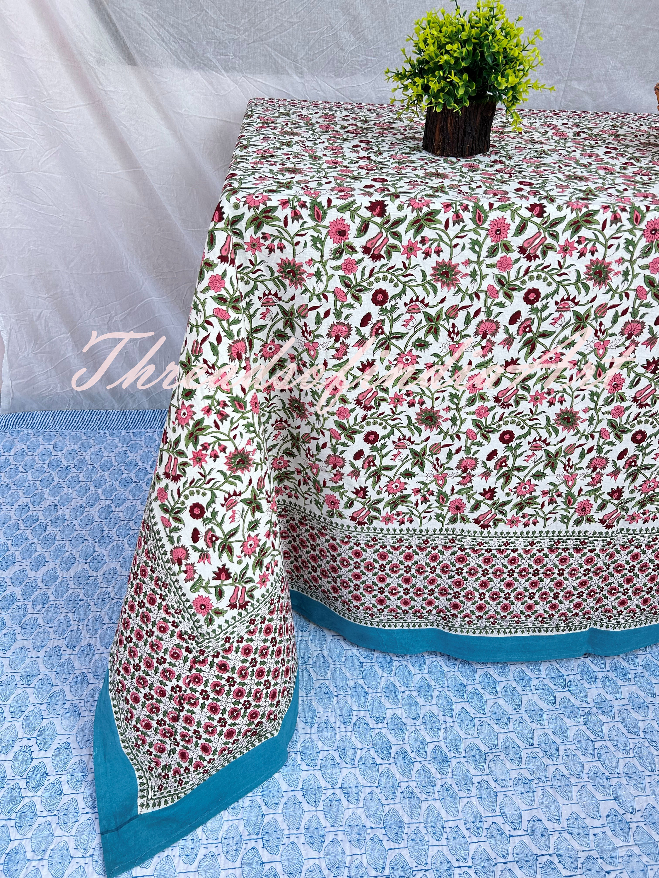 Indian Hand Block Print Tablecloth RectangleSquareRound Custom Table Cloths Boho Party Table Cover Cotton Tablecloth