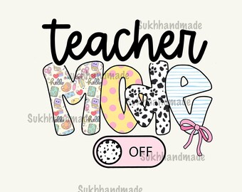 Leraar Modus uit, laatste schooldag Coquette roze Dalmatische strik Leraar, school png Preppy doodle meisjes Potlood met strik Elementair