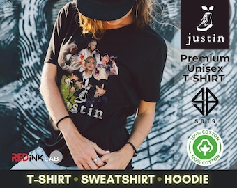 Camiseta con póster de Justin SB19, sudadera negra con capucha de Justin, sudadera de Justin SB19 para fans, productos de Justin SB19, regalo para fans de Justin SB19, camiseta SB19