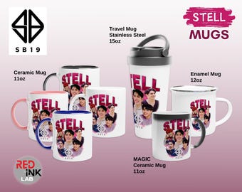 Tazas de acero SB19 Happy Faces PPOP Taza de cerámica SB19 de acero Taza de esmalte SB19 Taza mágica Taza de viaje de acero inoxidable SB19 Merch A'TIN Regalo para fanáticos