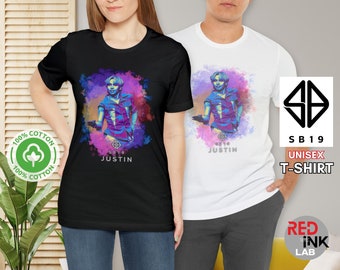 Camiseta unisex SB19 Camiseta SB19 Justin Camiseta SB19 con póster Merchandising filipino PPOP Camiseta SB19 Justin Camiseta A'TIN Fandom Regalo SB19 Camiseta de concierto SB19