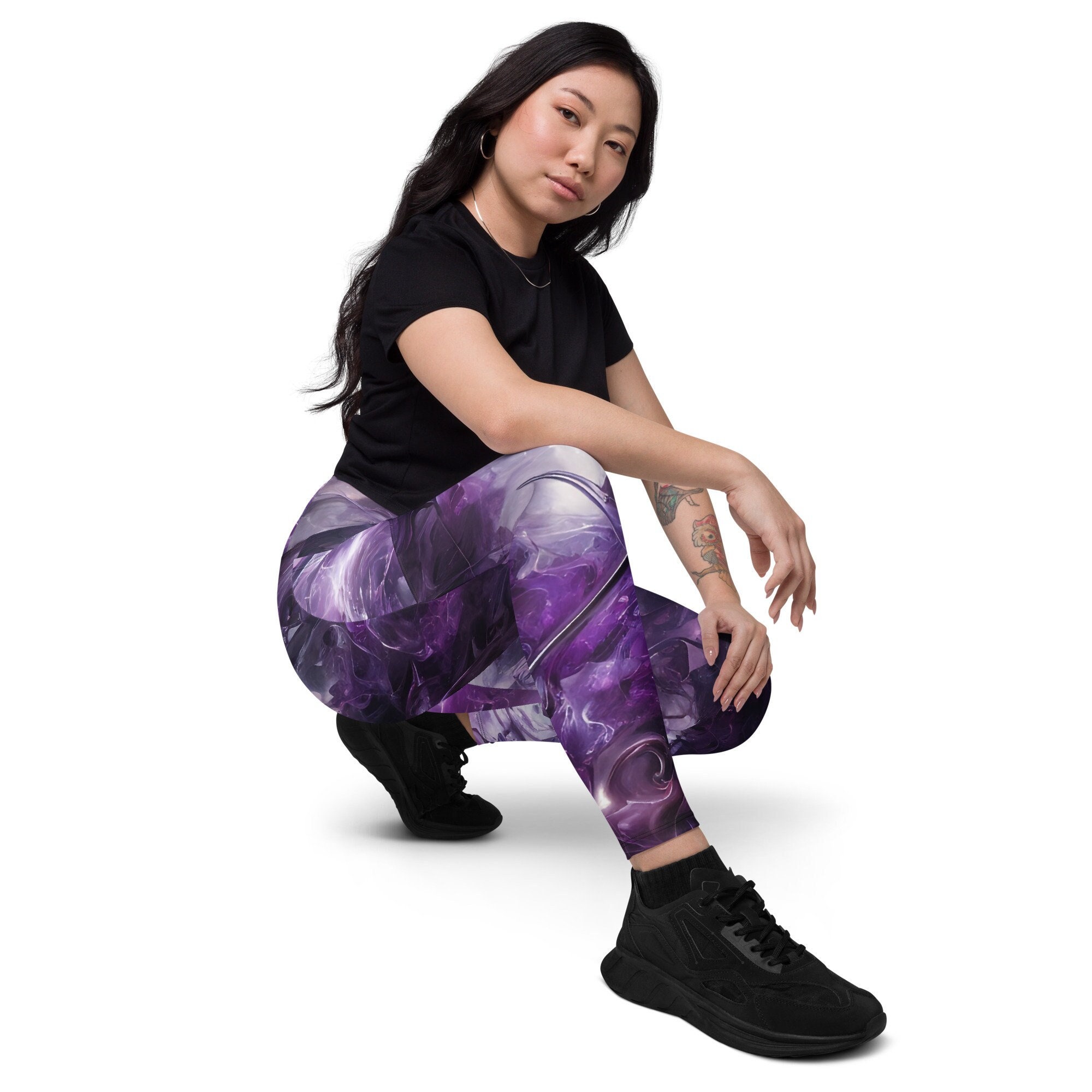 Ethereal Purple Leggings with Pockets