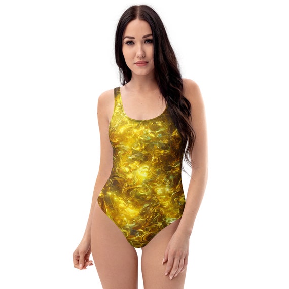 Twisted Gold One piece Swimsuit Etsy