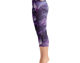 Ethereal Purple Yoga Capri Leggings