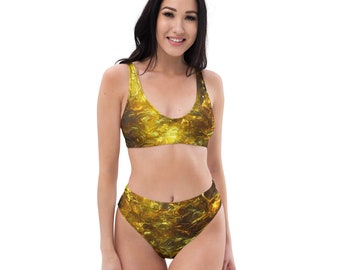 Twisted Gold  High-waisted Bikini