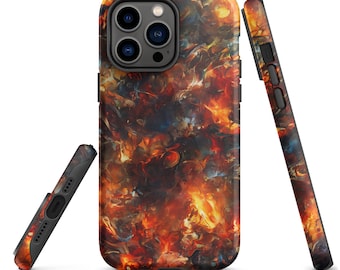 Fractal Fire and Smoke Tough iPhone case
