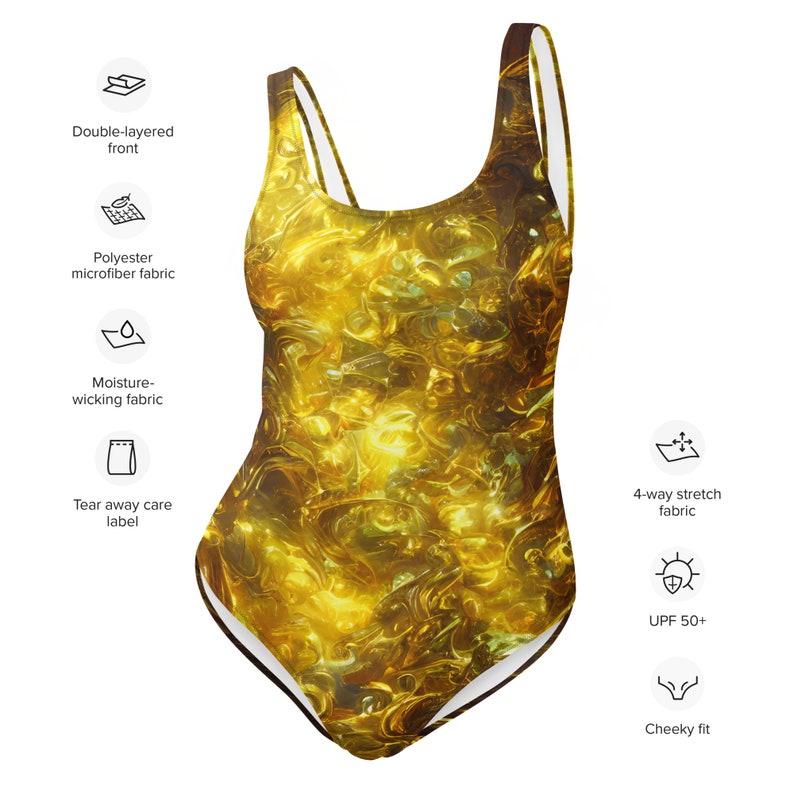Gold Footprint Paw One Piece Swimsuite