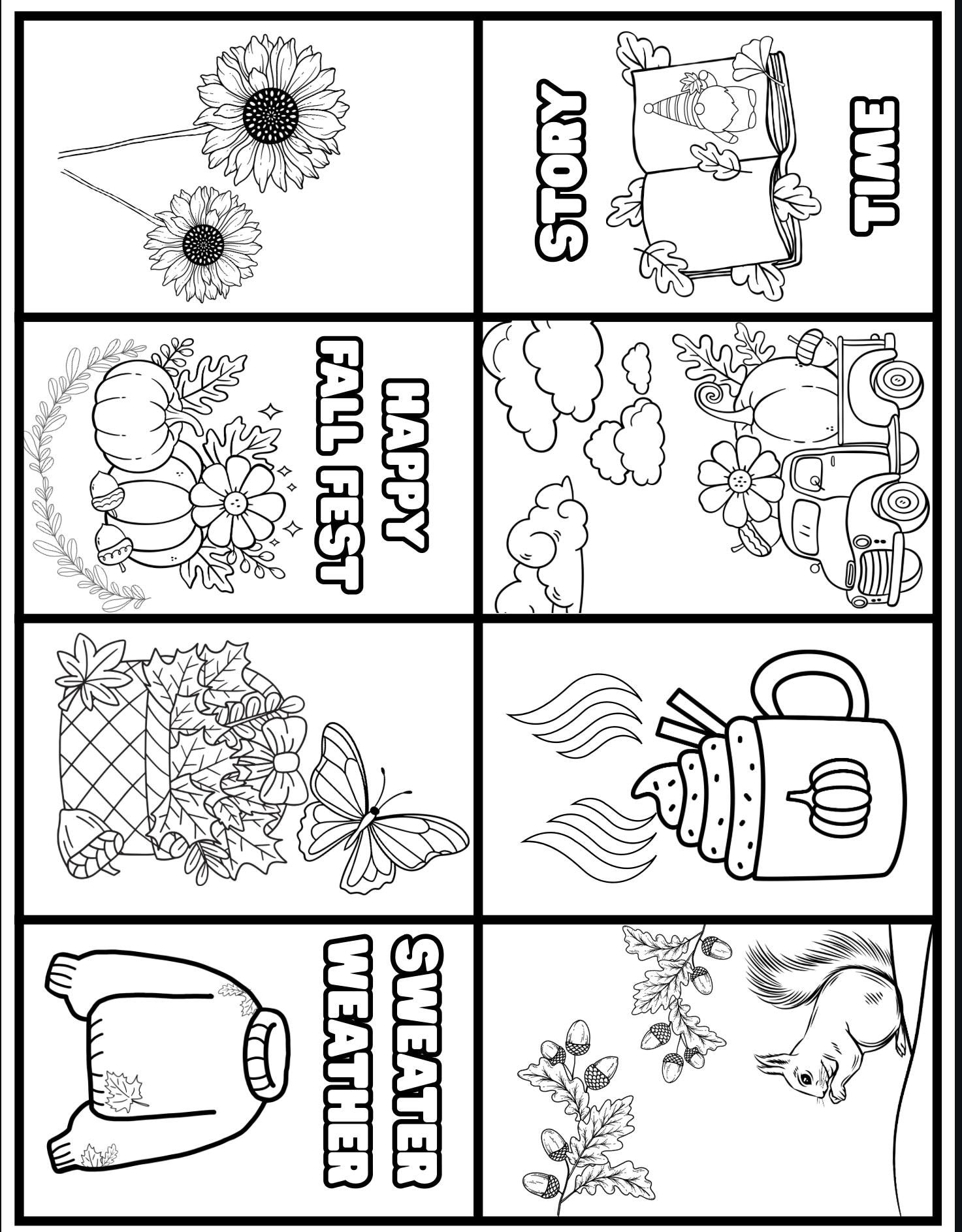 29 Creative Weather Crafts for Kids 19 Fall Coloring Mini Books, Cozy Sweater Weather, Kids Party Favors (PDF)