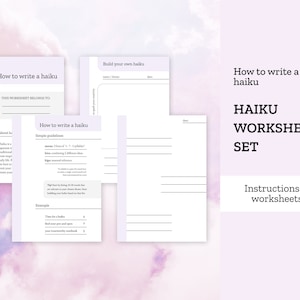 Haiku Worksheet Set - Haiku Poem Journal Digital Printable (PDF A4)