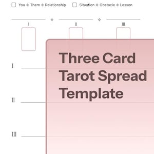 Modello di stesura dei Tarocchi a tre carte perfetto per mini carte dei Tarocchi stampabili e diario dei Tarocchi