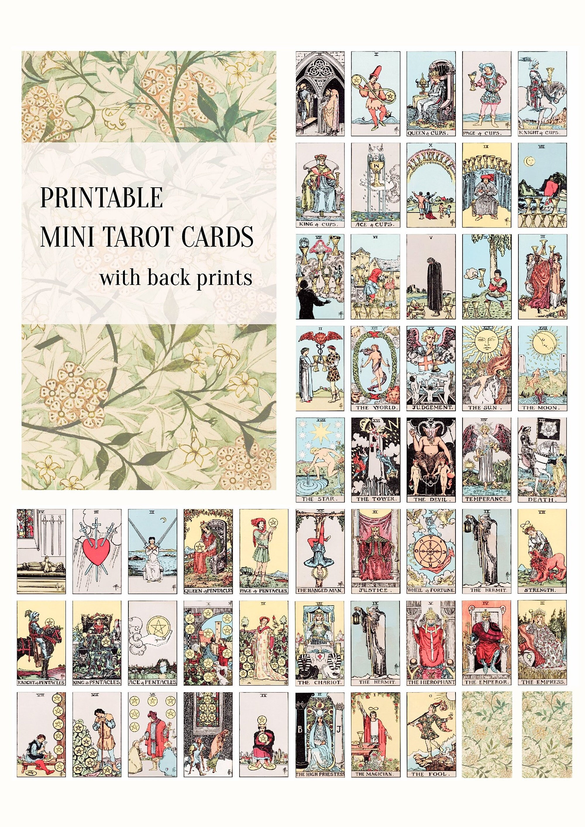 Joyppy Mini Tarot Stickers for Journaling - 1008 PCS Tarot Card Stickers  Based on Rider Waite Tarot Deck - 1.25 x 0.78 - Clear Printing & Glossy