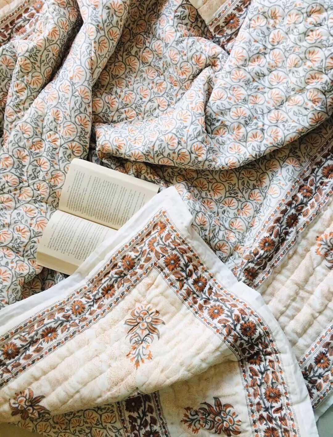 Vintage Kantha Quilt Indian Kantha Quilt Kantha Bedcover Cotton Blanket