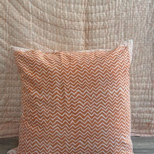 Hand Block Printed Cushion Cover, Indian Organic Cotton Throw Pillow Covers, Perfect for Home Decor, Decorative Pillow Cover for Sofa, Gifts