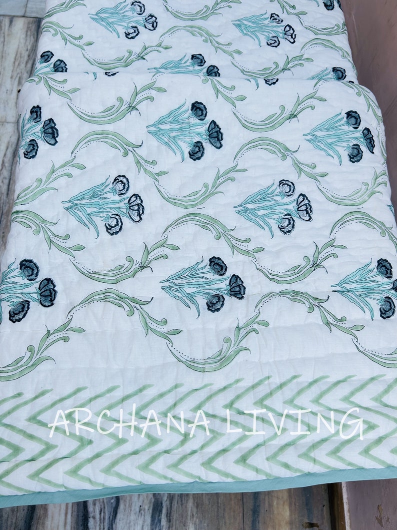 Vintage Kantha Quilt Indian Kantha Quilt Kantha Bedcover Cotton Blanket