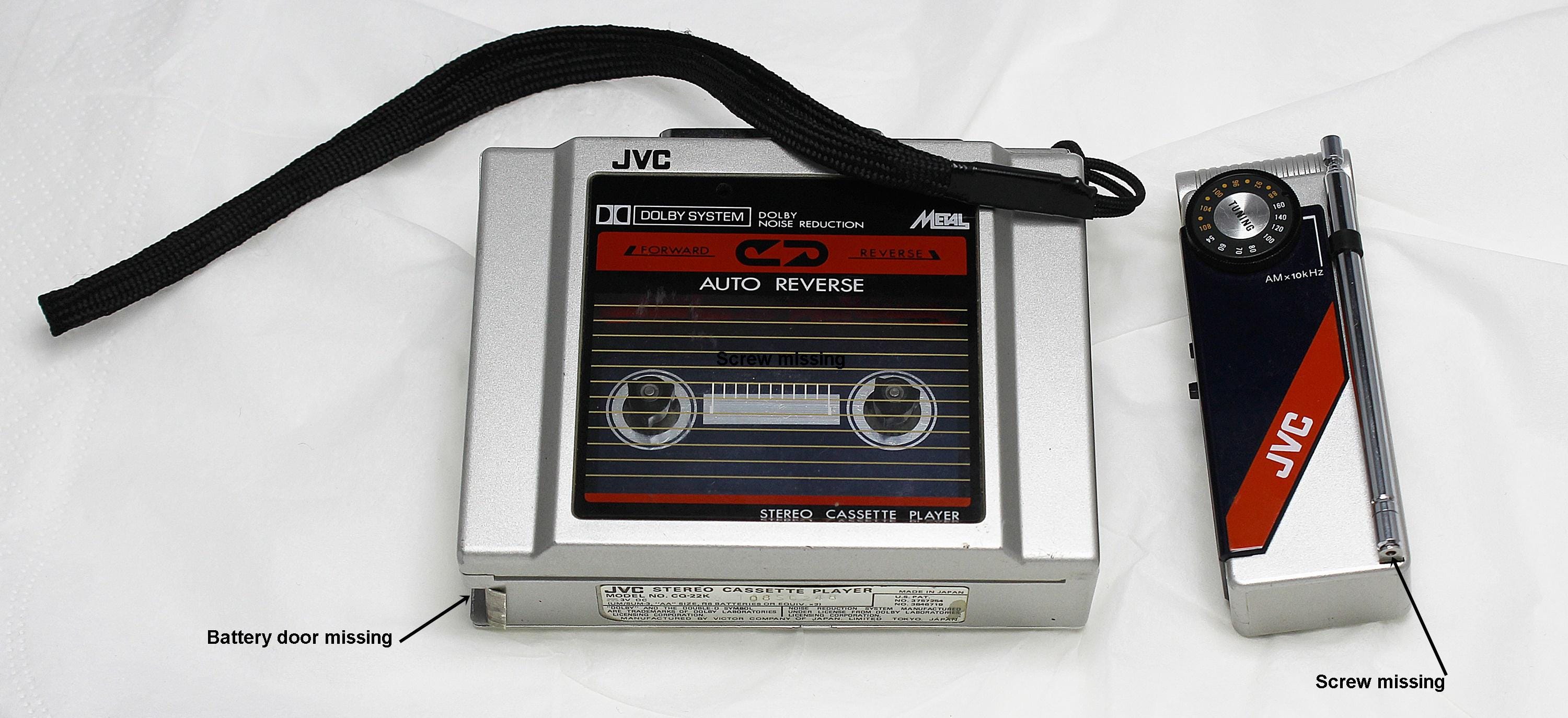 Vintage JVC CQ-22K Walkman Style Cassette Player With Radio Vintage JVC CQ-22K Walkman Style Cassette Player With Radio