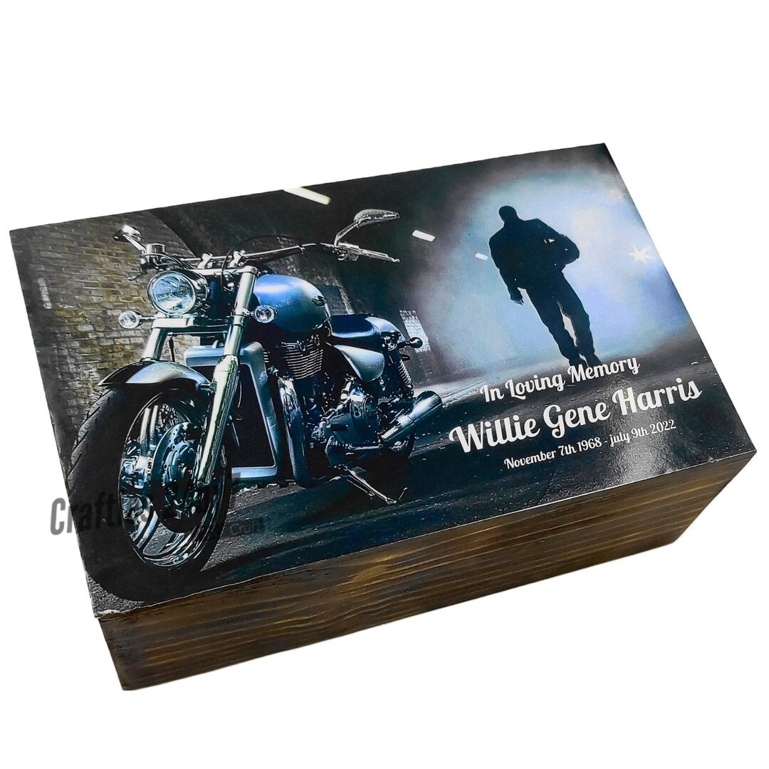 Cremation Urn for Human Ashes Wooden Motorcycle Funeral Cremation Urn