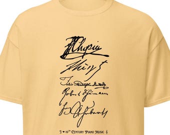 Romantic Piano Composers T-shirt: 19th Century Music Lover Gift