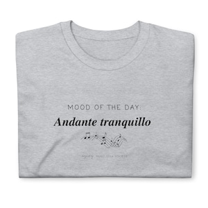 Funny Music T-Shirt (Unisex) - Mood of the Day: Andante | Classical Music T-Shirts, Music Teacher Gifts