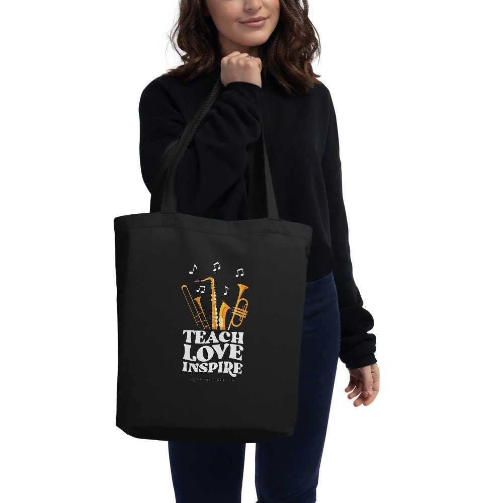 Music Teacher Tote Bag – Canvas, 15 X 13.3 Inches, Teacher Appreciation Gift, Reusable Shopping Bag