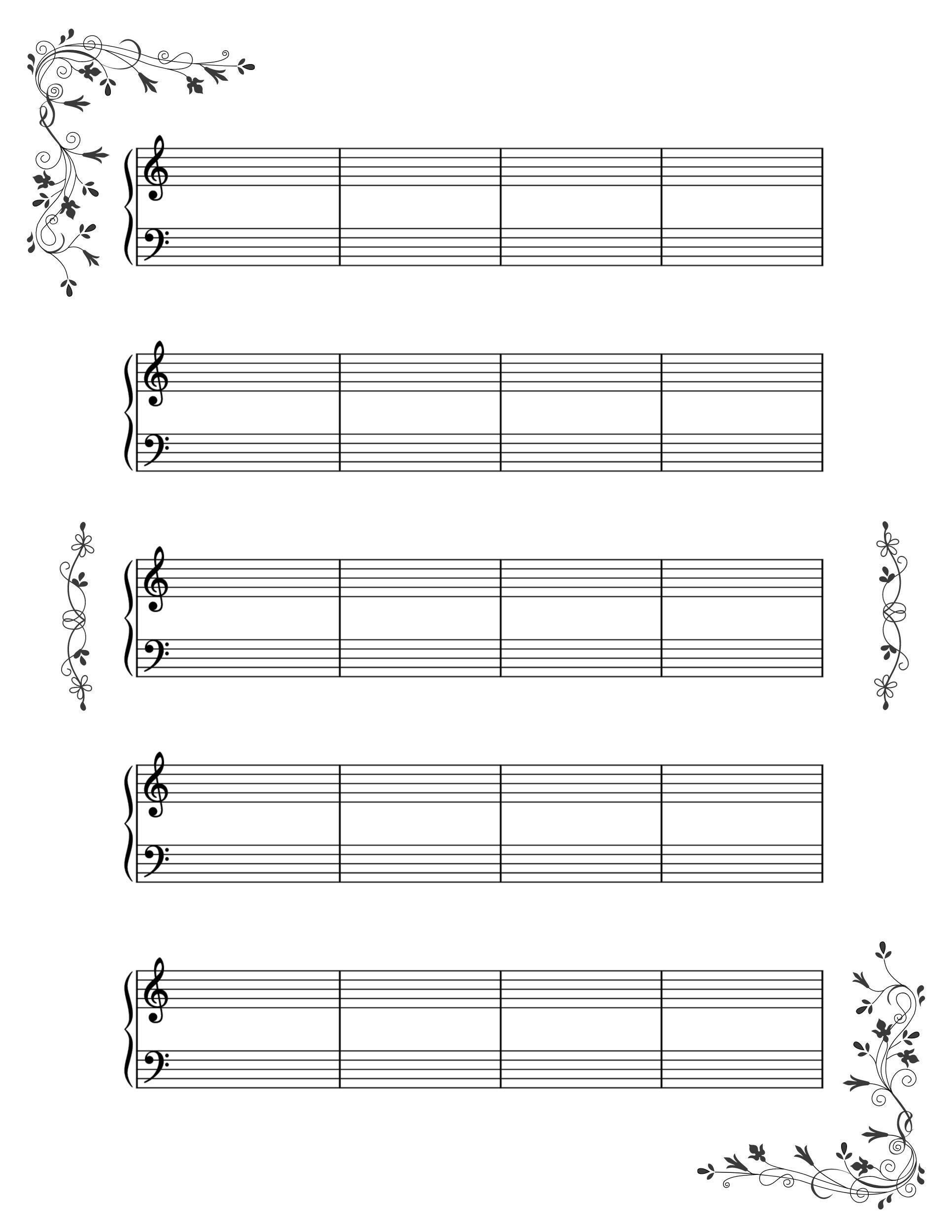 A4 - Blank Sheet Music - US Letter Printable Sheet Music Manuscript Paper - Piano Staff Paper. Blank Music Paper - Israel