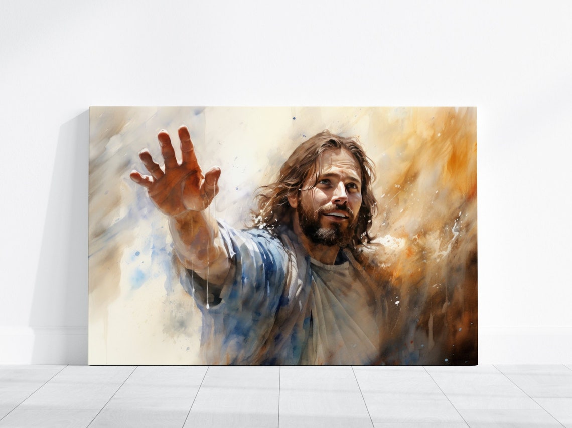 Jesus Calms Our Storms Jesus Painting The Living Christ Etsy