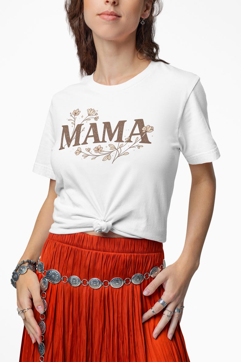 Camisa floral bohemia para mamá - Camiseta retro para el Día de la Madre imagen 3
