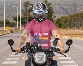 Pride American Flag Unisex Tee: LGBTQ+ Support Shirt